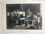 T. von Margitay: Die letzte Probe, 1890, or.gravure, 32x23cm, Ophalen of Verzenden
