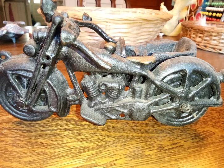 Zware Motor met Zijspan - Decoratie, Antiek en Kunst, Antiek | Overige Antiek, Ophalen of Verzenden