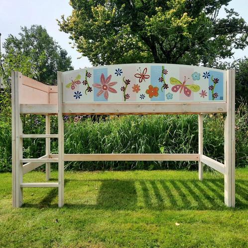 Halfhoogslaper Lifetime met uitvalbeveiliging Flower Power, Kinderen en Baby's, Kinderkamer | Stapelbedden en Hoogslapers, Gebruikt