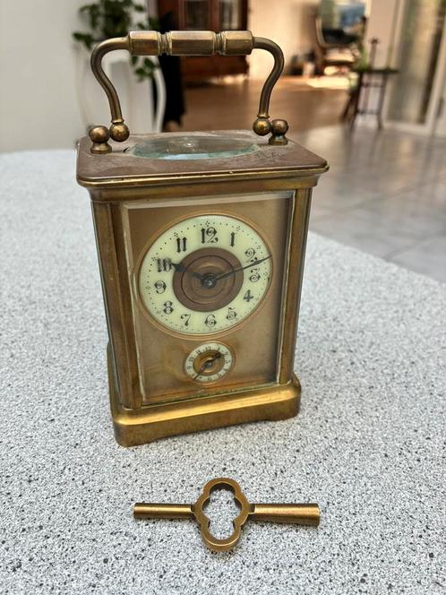 Antieke carriage clock / alarm, Antiek en Kunst, Antiek | Klokken, Ophalen of Verzenden