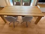 Eettafel massief eiken (geen fineer), Ophalen, Eikenhout, 200 cm of meer, 50 tot 100 cm