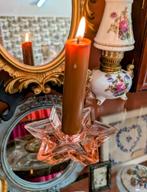Vintage Roze Persglas Kaarshouder Ster, Huis en Inrichting, Overige materialen, Overige kleuren, Ophalen of Verzenden, Zo goed als nieuw