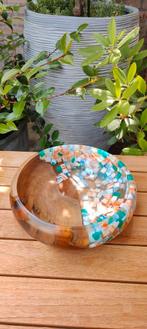 Epoxy gegoten schaal met hout er in., Ophalen of Verzenden, Nieuw, Rond, Hout