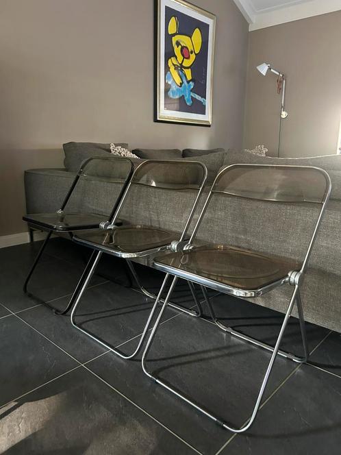 6 + 1 + 1 vintage design Anonima Castelli Plia klapstoelen, Huis en Inrichting, Stoelen, Zo goed als nieuw, Zwart, Ophalen