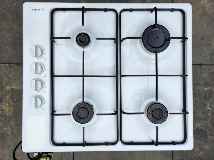 Bosch gaskookplaat met bovenbediening (Gasslang inbegrepen), Witgoed en Apparatuur, Kookplaten, Gebruikt, Vrijstaand, Gas, 4 kookzones