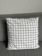 Geblokt kussen, Huis en Inrichting, Ophalen of Verzenden, Zo goed als nieuw, Wit, Vierkant