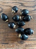 10 zwarte vintage kerstballen, Diversen, Kerst, Verzenden, Zo goed als nieuw