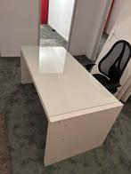 Bureau met glazen plaat l 160 x b 75 x h 72, Huis en Inrichting, Bureaus, Ophalen, Zo goed als nieuw