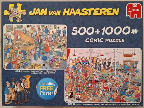 Jan van Haasteren De receptie 500st + Duits Bierfeest 1000st, Hobby en Vrije tijd, Denksport en Puzzels, Zo goed als nieuw, Ophalen of Verzenden