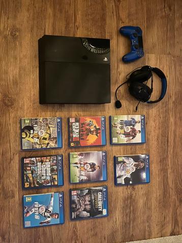 Playstation 4 inc. headset, controler en meerdere spellen