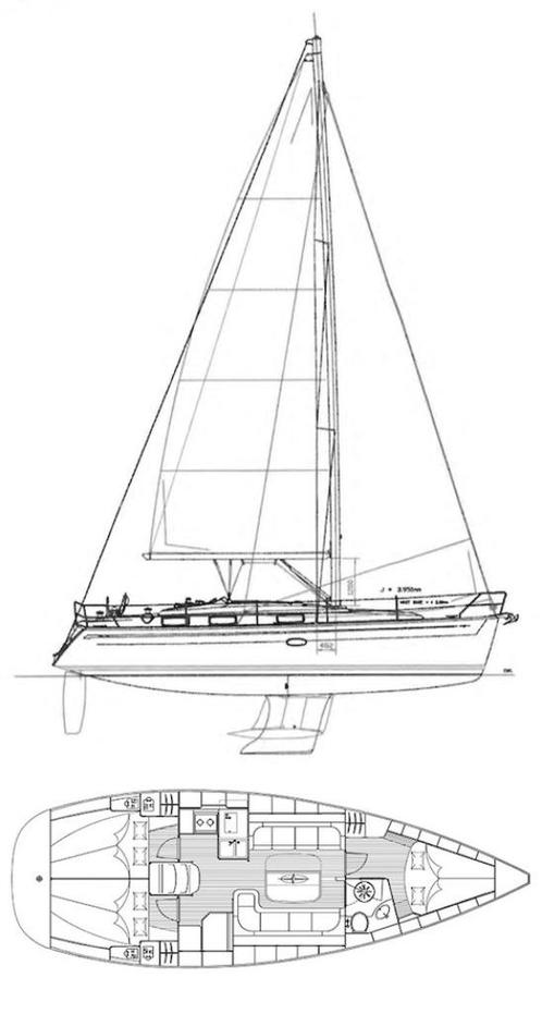 Grootzeil (dacron cross cut) Bavaria 37 cruiser 2007, Watersport en Boten, Zeilen en Zeiltoebehoren, Gebruikt, Grootzeil, 30 tot 60 m²