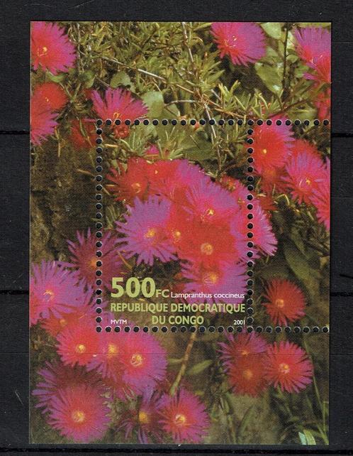 congo 2002 pf blok bloemen flowers flora, Postzegels en Munten, Postzegels | Thematische zegels, Postfris, Dier of Natuur, Ophalen of Verzenden