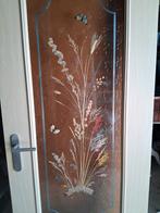 Exclusieve VINTAGE  opdekdeur met vlinders in glas gegoten, Ophalen, Gebruikt, 80 tot 100 cm, Binnendeur