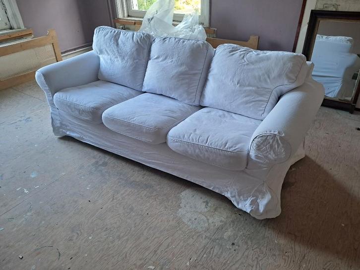 3 zits bank, EKTORP; IKEA, Huis en Inrichting, Banken | Bankstellen, Gebruikt, Tweepersoons, 200 tot 250 cm, 75 tot 100 cm, Ophalen