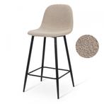 4 barkrukken Milan bouclé taupe (Milton and Oldbrook), Huis en Inrichting, Barkrukken, Ophalen, 60 tot 90 cm, Zo goed als nieuw
