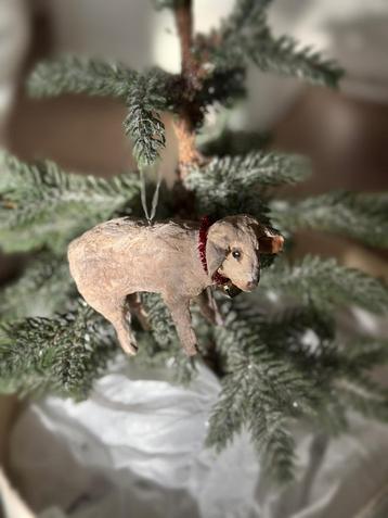 Spun cotton schaapje feathertree kerst oud feans vintage beschikbaar voor biedingen