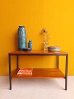 Retro vintage design bijzettafeltje sidetable tafel tafeltje, Gebruikt, Rechthoekig, Ophalen of Verzenden, 45 tot 60 cm