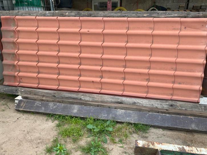 Geïsoleerde Dakpanplaten 40mm, Doe-het-zelf en Verbouw, Dakpannen en Dakbedekking, Gebruikt, Dakplaat of Dakpanplaat, Metaal, Rood