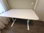 Stevig bureau, wit, in hoogte verstelbaar, 80 x 120 cm, Ophalen, In hoogte verstelbaar, Gebruikt, Bureau