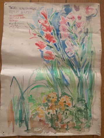 Aquarel Ode aan Leo Herberghs - 1974 beschikbaar voor biedingen