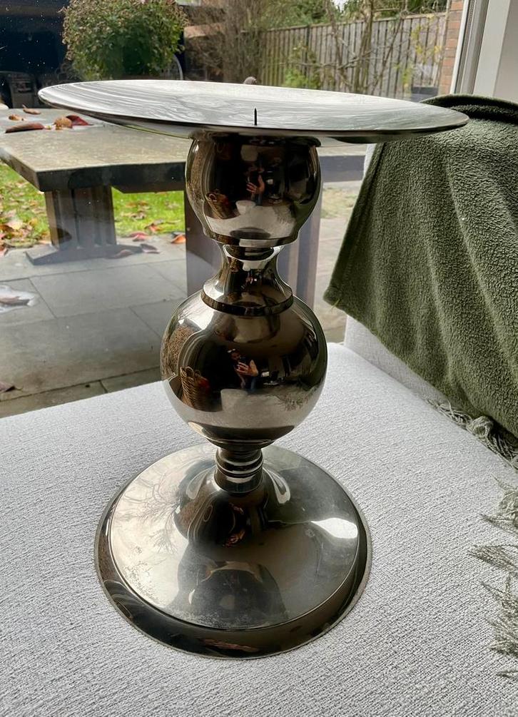 Pol’s Potten XL zilver kleurige kandelaar, Huis en Inrichting, Woonaccessoires | Kandelaars en Kaarsen, Zo goed als nieuw, Kandelaar