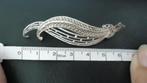 Zilver tin broche met Delfsblauwe porseleinen afbeelding, Sieraden, Tassen en Uiterlijk, Broches, 4 tot 7 cm, Verzenden, Zo goed als nieuw