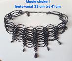 Zwarte Choker Ketting - Verstelbaar,  als nieuw, Kunststof, Verstelbaar, Zwart, Ophalen of Verzenden
