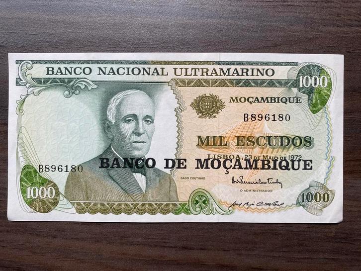 1000 Escudos Mozambique 1976 Bankbiljet p-119, Postzegels en Munten, Bankbiljetten | Afrika, Los biljet, Overige landen, Ophalen of Verzenden