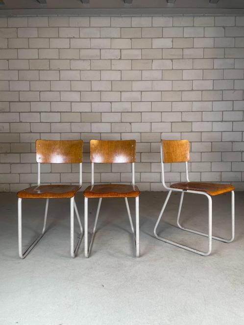 5X Ahrend De Cirkel Buisframe Stoel, Huis en Inrichting, Stoelen, Gebruikt, Vijf, Zes of meer stoelen, Hout, Metaal, Bruin, Ophalen