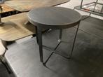 Bijzettafel zwart mango hout met staal 50cm van 139 nu 59, Minder dan 55 cm, Rond, Nieuw, Ophalen