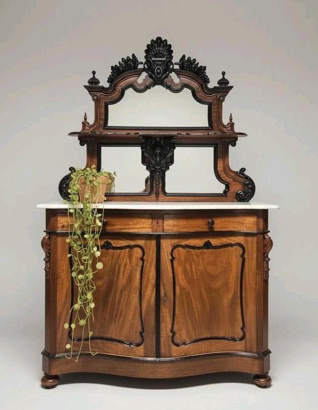 Antieke mahonie Biedermeier bonheur vertico vintage dressoir, Antiek en Kunst, Curiosa en Brocante, Ophalen of Verzenden