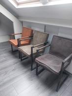 3 Eetkamerstoelen De Bommel - Cognac, Groen, Grijs, Ophalen, Gebruikt, Metaal, Industrieel