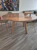 Houten Eettafel - Rond eiken hout, Huis en Inrichting, Tafels | Eettafels, Ophalen, Rond, Scandinavisch, Vier personen