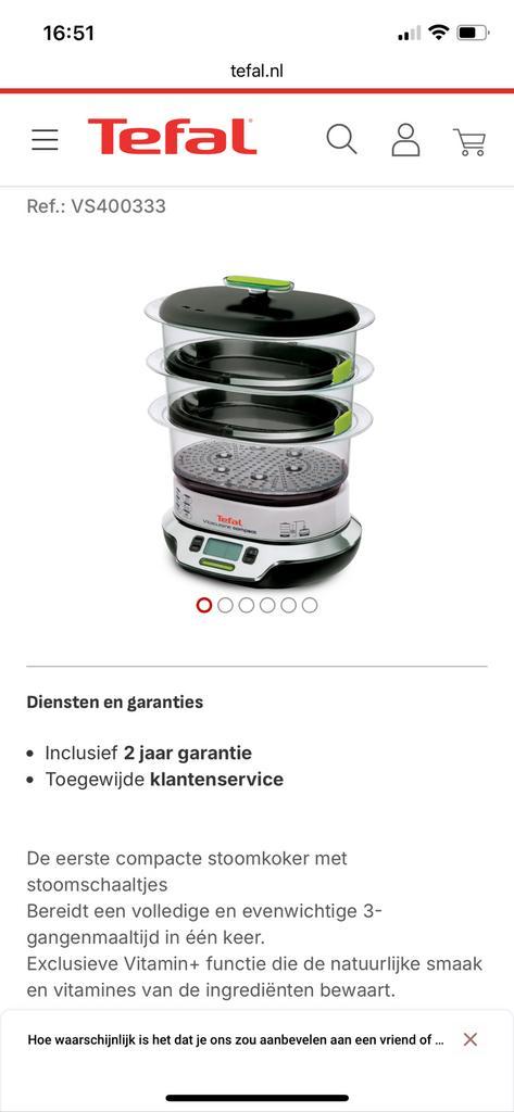 Tefal stoomkoker vitacuisine compact met 3 manden, Witgoed en Apparatuur, Stoomapparaten, Zo goed als nieuw, Ophalen of Verzenden