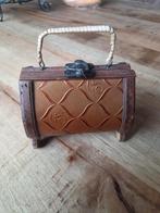 Vintage houten decoratie tasje, Ophalen of Verzenden