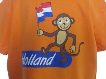 T-shirt oranje Holland 134-140 voor Koningsdag ,WK EK