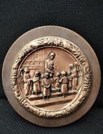 Vintage koper en hout wandhanger - wandbord Jezus Christus, Verzenden