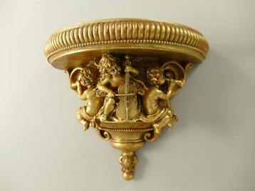 Console polystone GOUDkleurig H.34x40cm   beschikbaar voor biedingen
