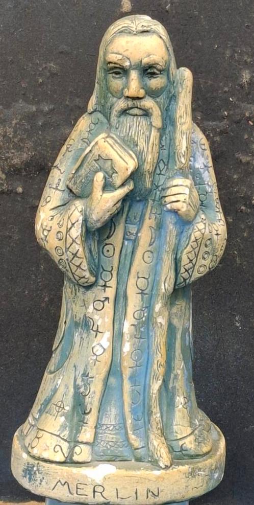 MERLIN. Polychroom gips. Oud. England.  * Zie tekst., Antiek en Kunst, Curiosa en Brocante, Ophalen