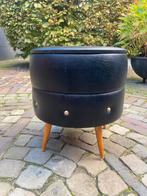 Vintage retro opbergpoef naaimand met deksel, Ophalen, Minder dan 50 cm, Zo goed als nieuw, Vintage