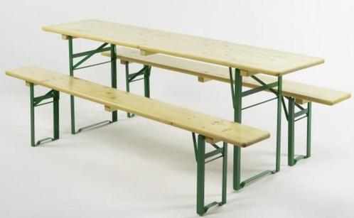 Biertafel / feesttafel met 2 banken en statafels te huur, Hobby en Vrije tijd, Feestartikelen | Verhuur, Zo goed als nieuw, Overige