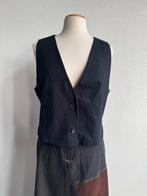 Zara zwart katoenen gestructureerd mouwloos gilet, Maat 46/48 (XL) of groter, Nieuw, Ophalen of Verzenden, Zonder mouw