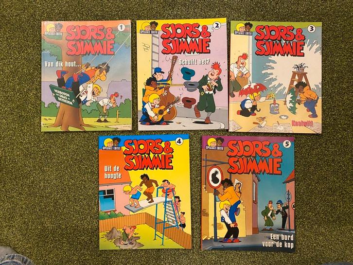 Set van 5x Sjors en Sjimmie, Boeken, Stripboeken, Gelezen, Meerdere stripboeken, Ophalen of Verzenden