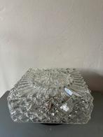 Vintage vierkante glazen plafoniere, Huis en Inrichting, Ophalen of Verzenden, Gebruikt