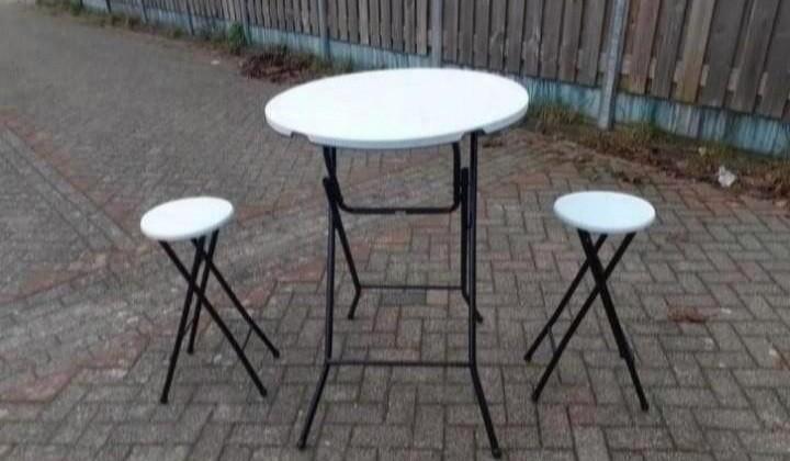 Statafel met barkrukken set, Huis en Inrichting, Barkrukken, Zo goed als nieuw, Ophalen of Verzenden