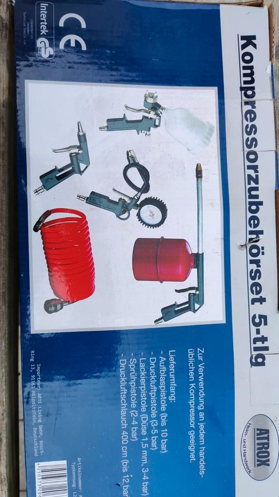 Nieuwe perslucht gereedschapset, Doe-het-zelf en Verbouw, Compressors, Nieuw, 6 tot 10 bar, Minder dan 25 liter, Minder dan 200 liter/min