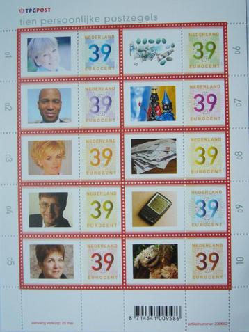 Persoonlijke postzegels 10x0,39 postfris Blok Vel TV persoon beschikbaar voor biedingen