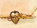 Antiek gouden broche met hartje.van goudsmid S Bros Engeland, Antiek en Kunst, Ophalen of Verzenden, Goud