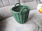 Groen stofdoekenmandje., Gebruikt, Mand, Rond, Ophalen of Verzenden