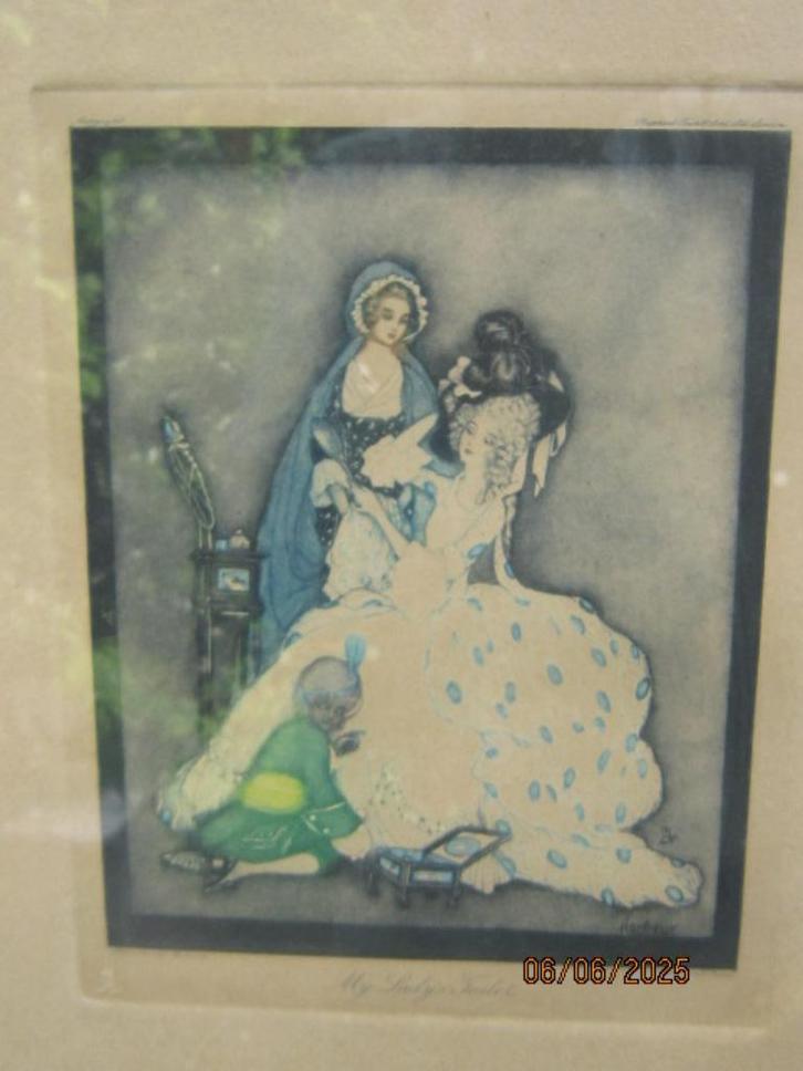 Janny Harbour, 1893-1959, Kleurets, My Ladys Toilet, Antiek en Kunst, Kunst | Etsen en Gravures, Ophalen